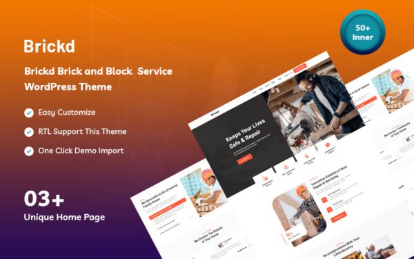 Brickd – Brick, Wood and Block Service WordPress Theme