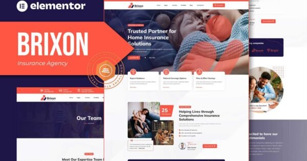 Brixon – Insurance Agency Elementor Template Kit
