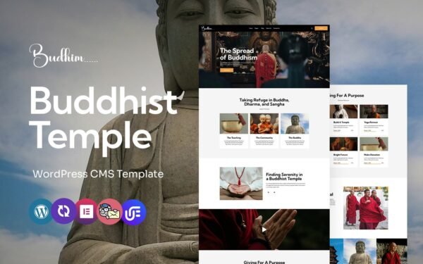 Budhim – Buddhist Temple Multipurpose WordPress Elementor Theme WordPress Theme