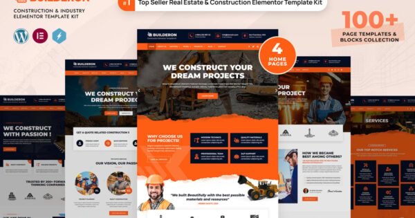 Builderon – Construction And Industry Elementor Template Kit