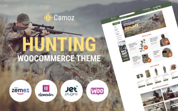 Camoz – Hunting ECommerce Classic Elementor WooCommerce Theme