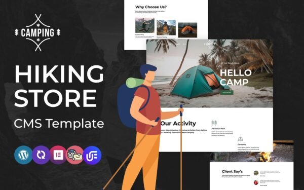 Camping – hiking, camping and adventure WordPress Elementor CMS Template WordPress Theme