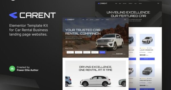 Carent – Car Rental Business & Auto Dealer Elementor Template Kit