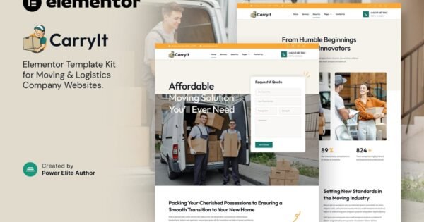 CarryIt – Moving & Logistics Company Elementor Template Kit