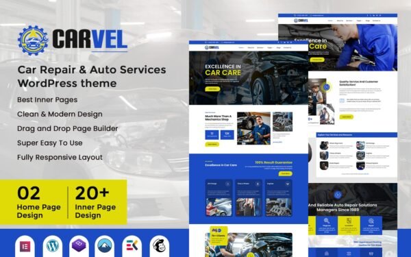 Carvel – Car Repair & Auto Services WordPress Theme