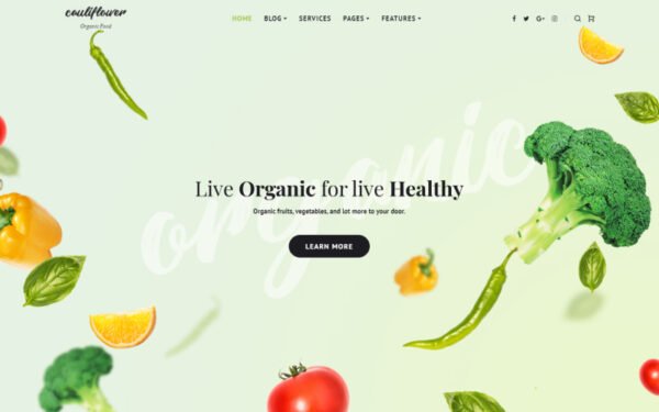 Cauliflower – Organic Food Blog WordPress Elementor Theme WordPress Theme