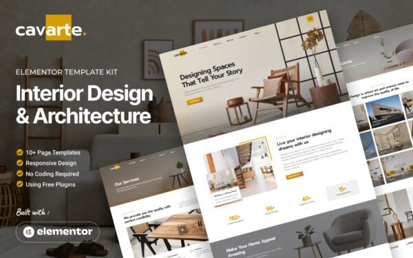 Cavarte – Interior Design & Architecture Elementor Template Kit Elementor Kit