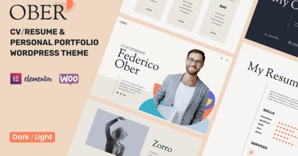 OBER – Personal Portfolio Resume WordPress Theme