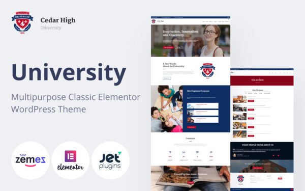Cedar High – University Multipurpose Classic Elementor WordPress Theme