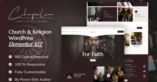 Chapelia – Church & Religion Elementor Pro Template Kit