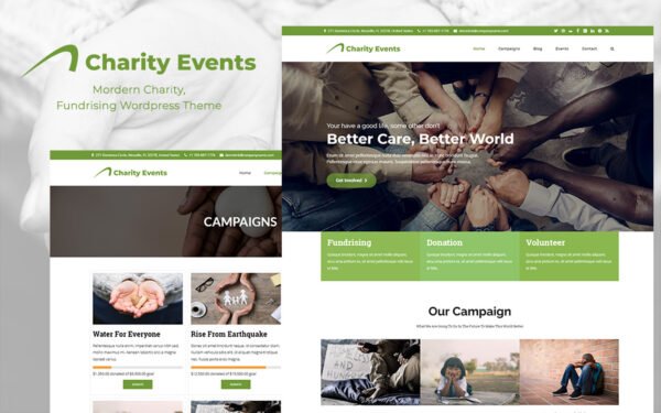 Charity Events – Modern Charity / Fundraising WordPress Theme