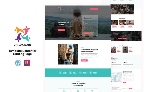 ChildAware – NGO and Trust Elementor Landing Page Template Elementor Kit