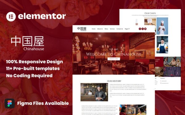 Chinahouse – Chinese Restaurant Elementor Template Kit Elementor Kit