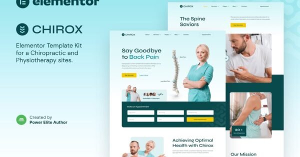 Chirox – Chiropractic & Physiotherapy Elementor Template Kit