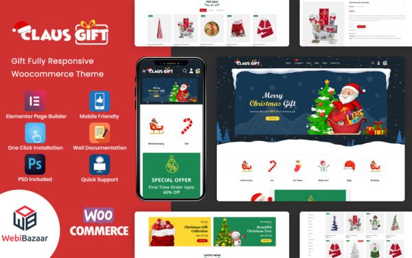 Clausgift – Christmas Gift Responsive WooCommerce Theme