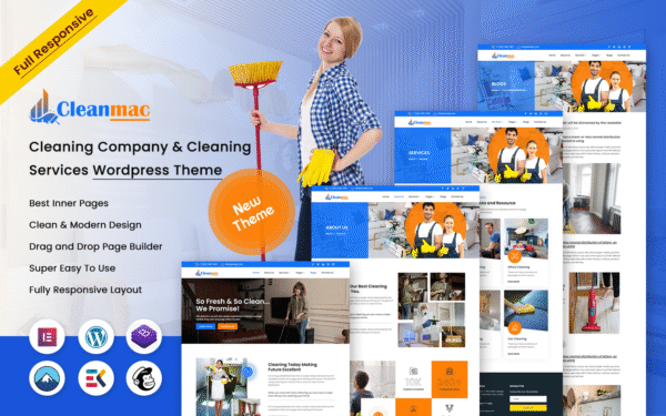 Cleanmac – Cleaning Company and Cleaning Services Wordpress Theme WordPress Theme