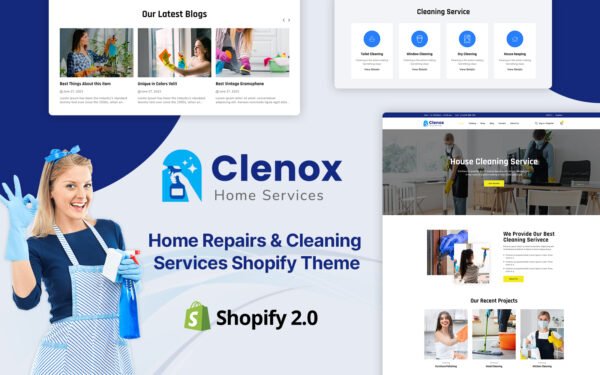 Clenox – Home Repair and Cleaning Service Shopify Theme