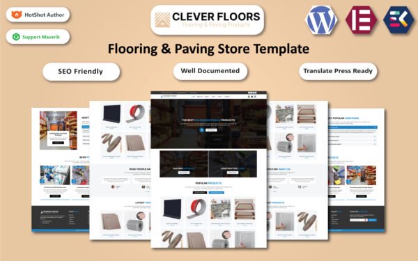 Clever Floors – Flooring & Paving Products Store WooCommerce Elementor Template WooCommerce Theme