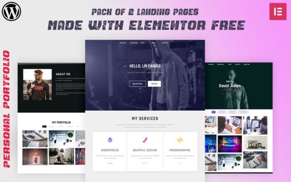 Clexpack – Personal Portfolio 2 Landing Pages Elementor Kit