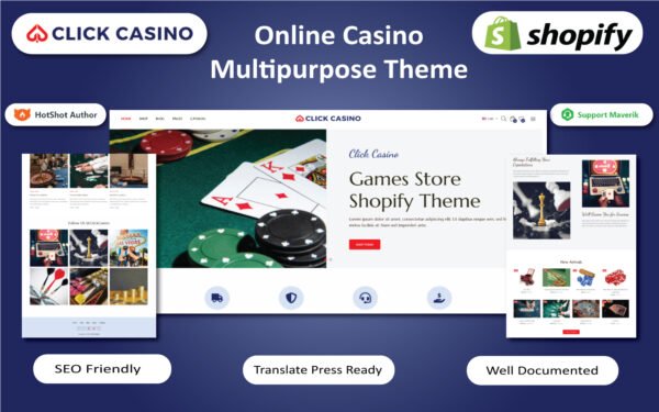 Click Casino – Online Casino Multipurpose Shopify Theme