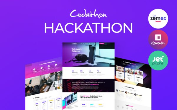 Codathon – Hackathon for Coders Landing WordPress Theme