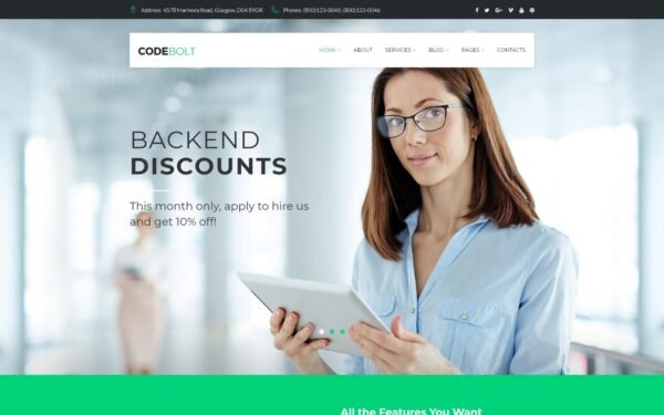 CodeBolt – Software Company WordPress Theme
