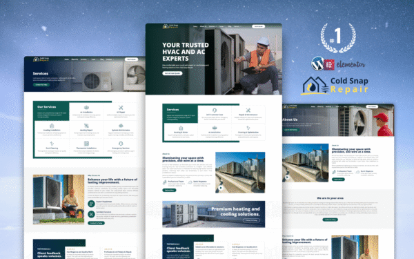 Cold Snap AC Repair Elementor Template kit Elementor Kit