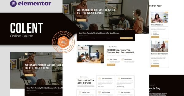 Colent – Online Course Elementor Template Kit
