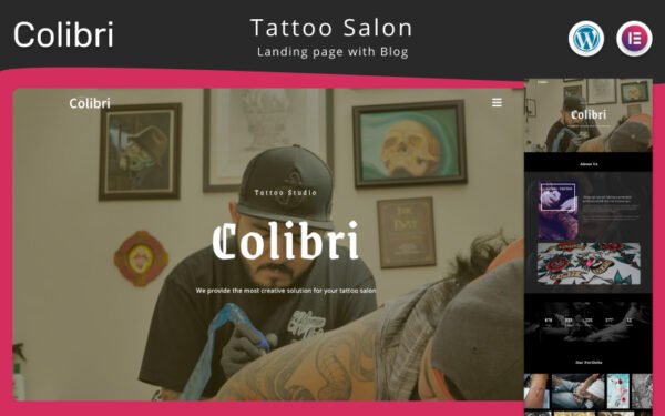 Colibri – Tattoo Salon Landing page Elementor WordPress Theme