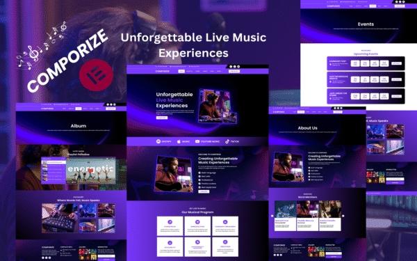 Comporize – Best Music Elementor Template Kit Elementor Kit