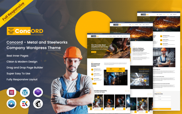 Concord – Metal and Steelworks Company Wordpress Theme WordPress Theme