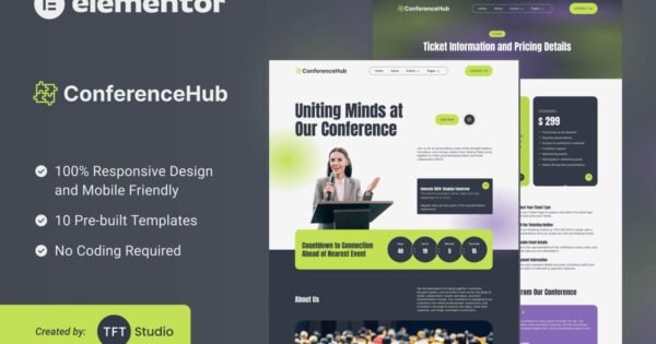 ConferenceHub – Professional Event Elementor Template Kit