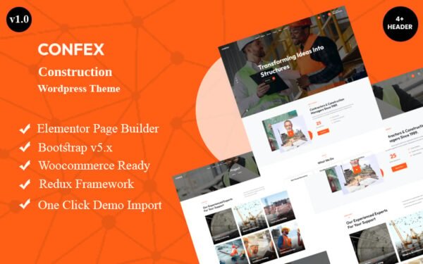 Confex – Construction Wordpress Theme WordPress Theme