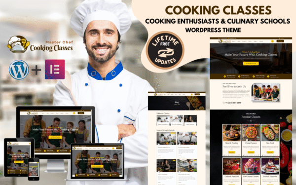 Cooking Classes – Cooking School, Cooking Enthusiasts & culinary Classes WordPress Theme