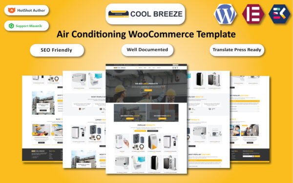 Cool Breeze – Air Conditioning WooCommerce Elementor Template WooCommerce Theme