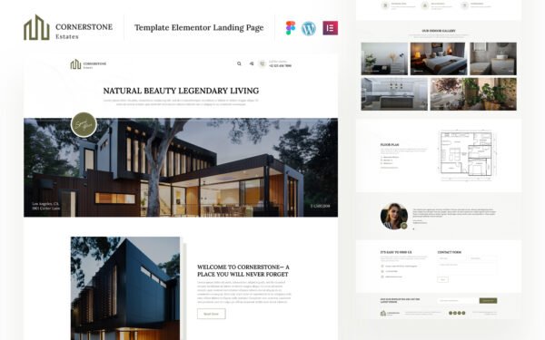 Cornerstone Estates – Elementor Landing Page Template Elementor Kit