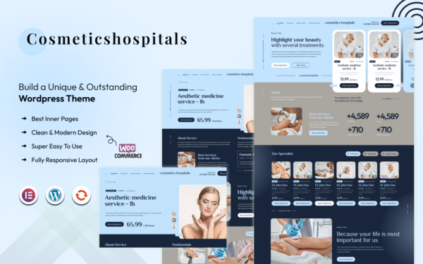 CosmeticsHospitals – Modern Hospitals WordPress Template WooCommerce Theme