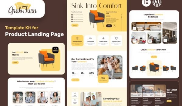 GrubFurn – Single Product Elementor Pro Template Kit