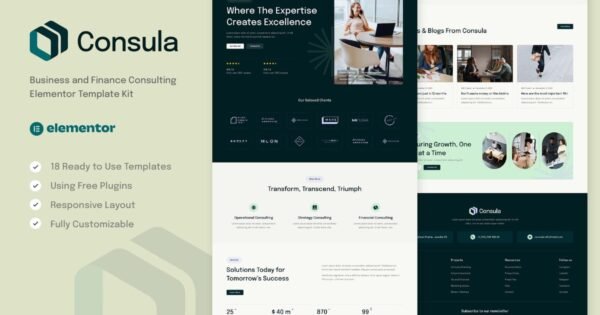 Consula – Business and Finance Consulting Elementor Template Kit