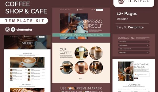 Thrivce – Coffee Shop & Cafe Elementor Template Kit