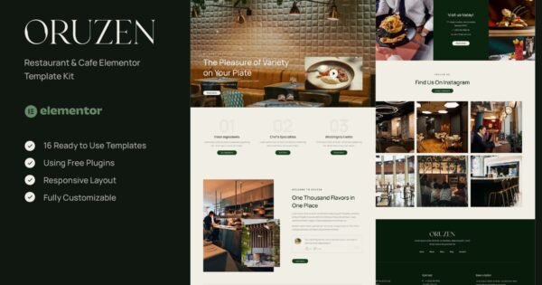 Oruzen – Restaurant & Cafe Elementor Template Kit