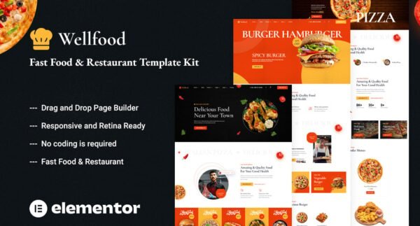 Wellfood – Fast Food & Restaurant Elementor Pro Template Kit