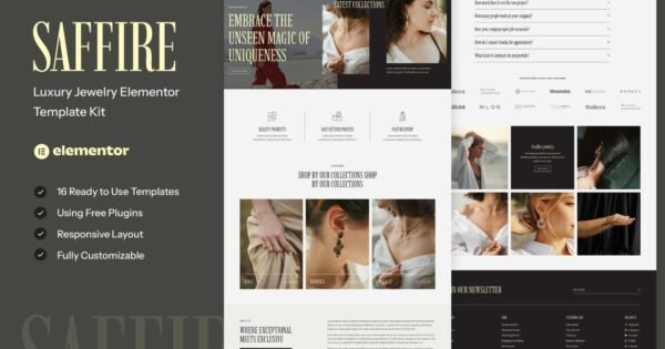 Saffire – Luxury Jewelry Elementor Template Kit