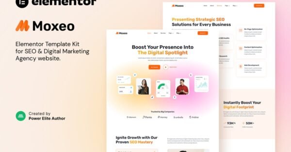 Moxeo – SEO & Digital Marketing Agency Elementor Template Kit