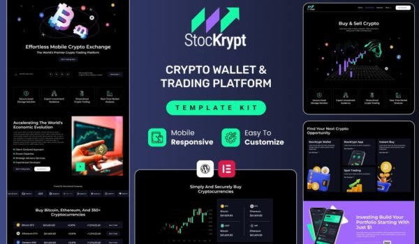 Stockrypt – Online Trading & Investment Elementor Template Kit
