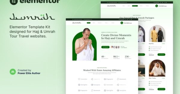Jumrah – Hajj & Umrah Tour Travel Elementor Template Kit