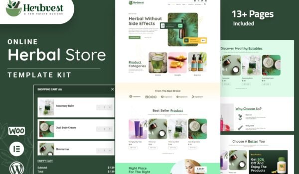 HerbVest – Herbal Store Elementor Pro Template Kit
