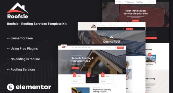 Roofsie – Roofing Services Elementor Template Kit