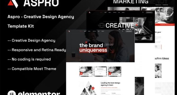 Aspro – Creative Design Agency Elementor Template Kit