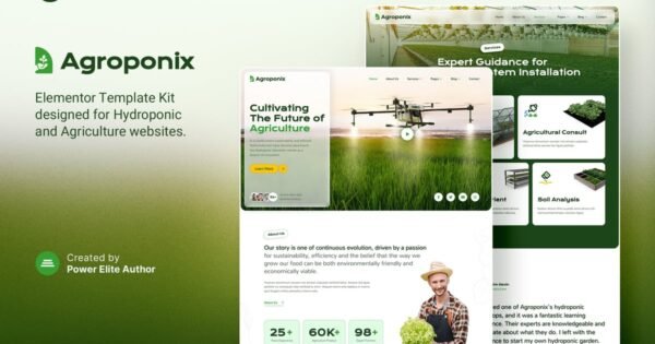 Agroponix – Hydroponic & Agriculture Elementor Template Kit